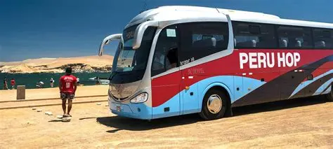 Backpackers traveling through Peru on a Hop-On Hop-Off bus