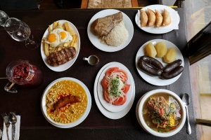 Traditional Chilean dishes served in a local Santiago restaurant.